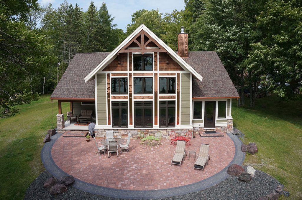 custom timber frame home exterior