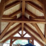 custom timber frame home ceiling