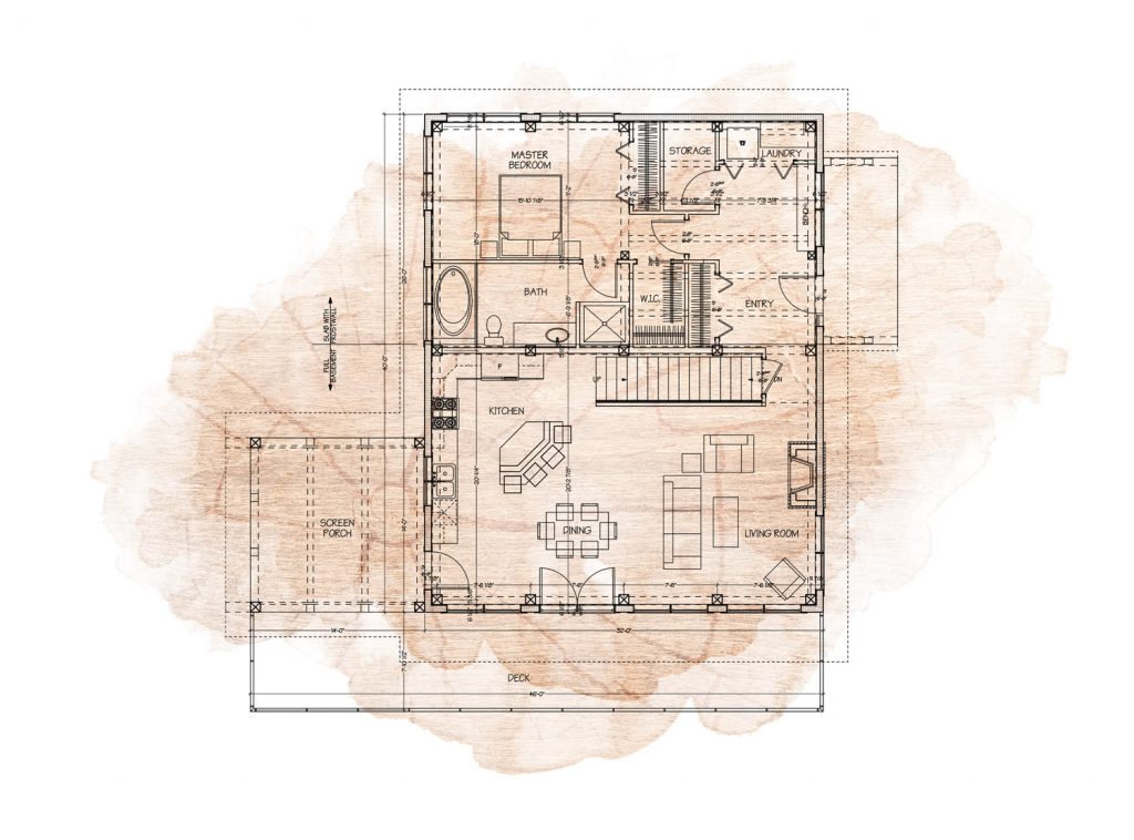 custom timber frame home blueprint