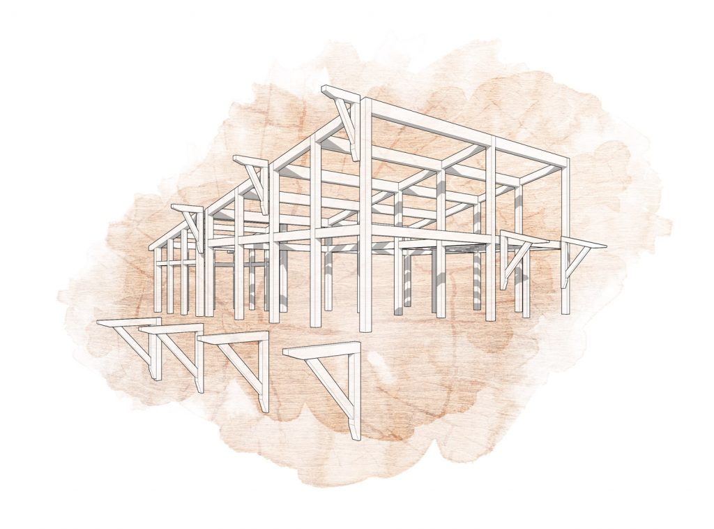 custom timber frame drawing