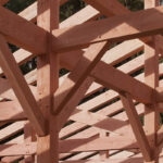 close up of custom timber frame