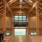 custom timber frame barn interior
