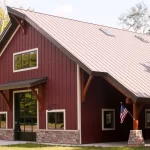 custom timber frame barn exterior