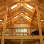 custom timber frame barn interior roof