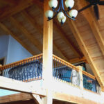 timber frame ceiling of home