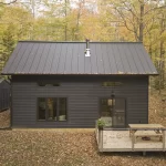 black timber cabin exterior