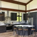 finished timber home kitchen interior