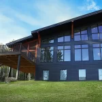 architectural timber home with black siding