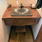 bathroom of timber home