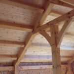 detail of timber frame interior