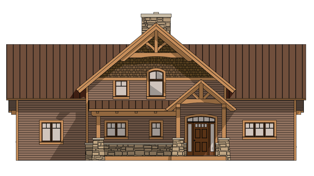 Timber Front View Woodland | Custom Timber Frames